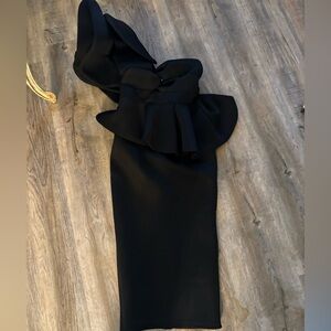 Elegant Black Ruffle Dress